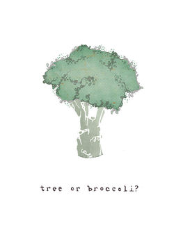 'Tree Or Broccoli' Illustration Print, 2 of 2