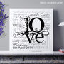 Personalised Wedding or Engagement LOVE Art, thumbnail 7 of 10