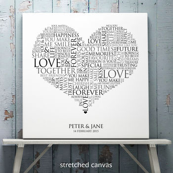 Personalised Heart Word Art Print, 6 of 10