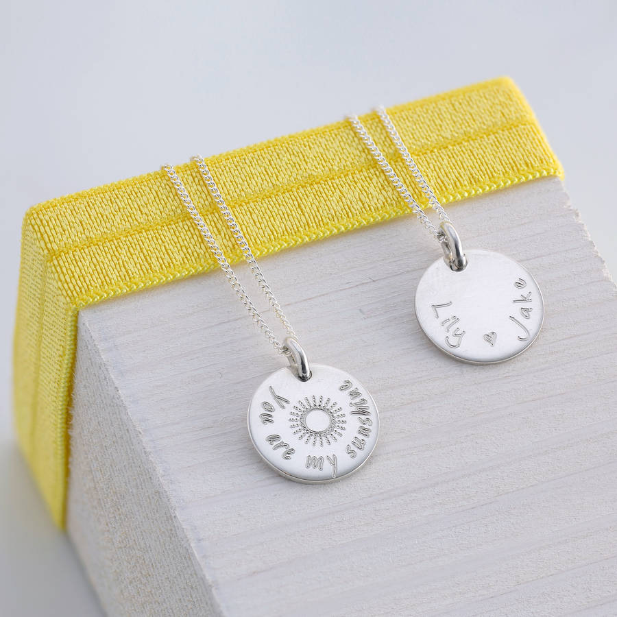 Personalised You Are My Sunshine Necklace By Lily Belle ...