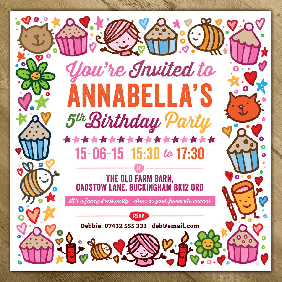 Childrens Party Invitations By A Is For Alphabet Notonthehighstreet
