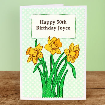 'Daffodils' Personalised Birthday Card, 5 of 5