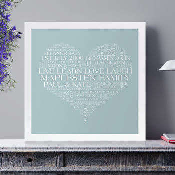 Personalised Heart Family Word Art Print, 7 of 11