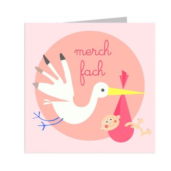 Welsh New Baby Girl Card Merch Fach, 2 of 2