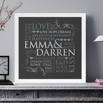 Personalised Couple's Word Design Print, 4 of 10