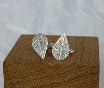 Handmade Silver Leaf Imprint Cufflinks, 2 of 3