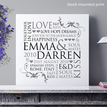 Personalised Couple's Word Design Print, 5 of 10