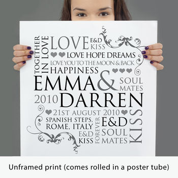 Personalised Couple's Word Design Print, 10 of 10
