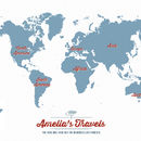 personalised world travel map by maps international
