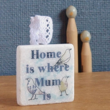 'Home Is Where Mum Is' Blue Hanging Decoration, 8 of 10