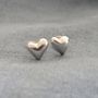 Silver Puffed Heart Studs, thumbnail 2 of 6