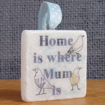 'Home Is Where Mum Is' Blue Hanging Decoration, 6 of 10