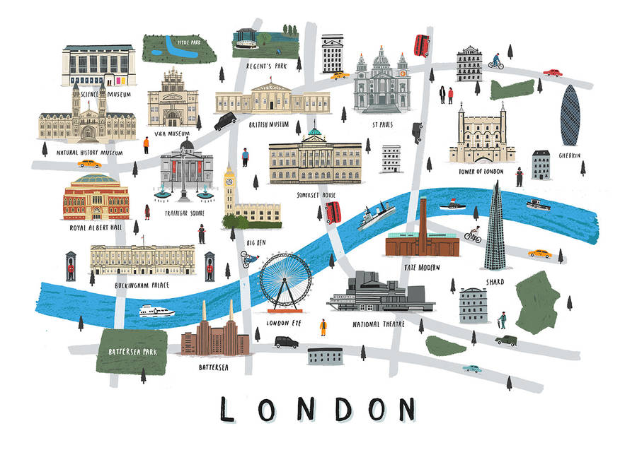 Personalised London Map Print By Alex Foster Illustration ...