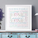 personalised family 'home sweet home' art by cherry pete ...