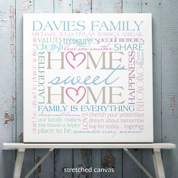 Personalised Family 'Home Sweet Home' Art, 6 of 8