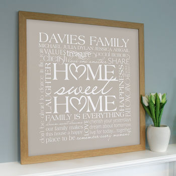 Personalised Family 'Home Sweet Home' Art, 8 of 8