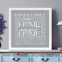 Personalised Family 'Home Sweet Home' Art, thumbnail 2 of 8