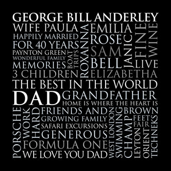 Personalised Dad's Typographic Art Print By Cherry Pete ...