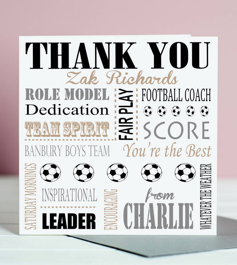 Thank You Football Coach Card By Lisa Marie Designs 