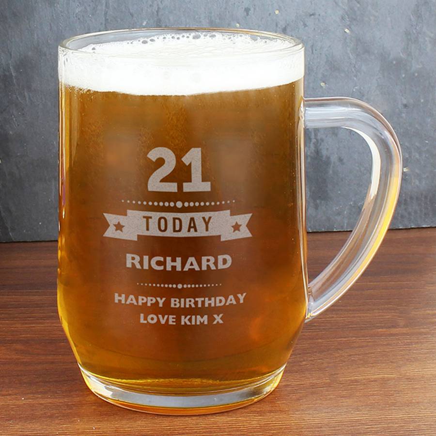 21st Birthday Personalised Beer Tankard By Chalk And Cheese Candles And Wax Melts 8431