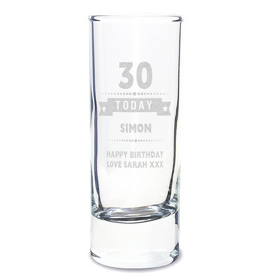 30th Birthday Personalised Star Shot Glass By Chalk And Cheese Candles And Wax Melts 9325