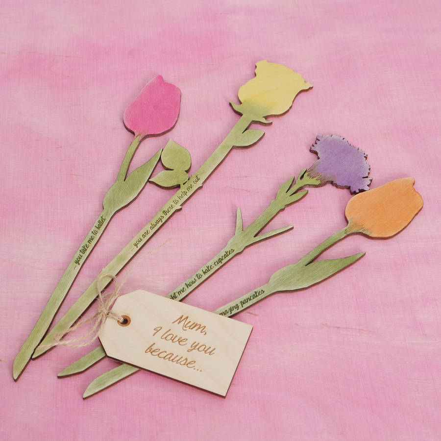 i love you because…personalised flowers by bombus | notonthehighstreet.com