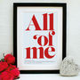 Personalised Our Song Framed Print, thumbnail 2 of 12