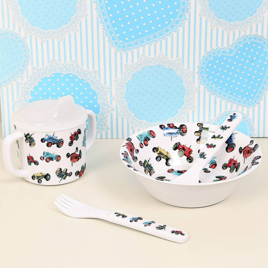 tractor melamine baby feeding set by bebe beau