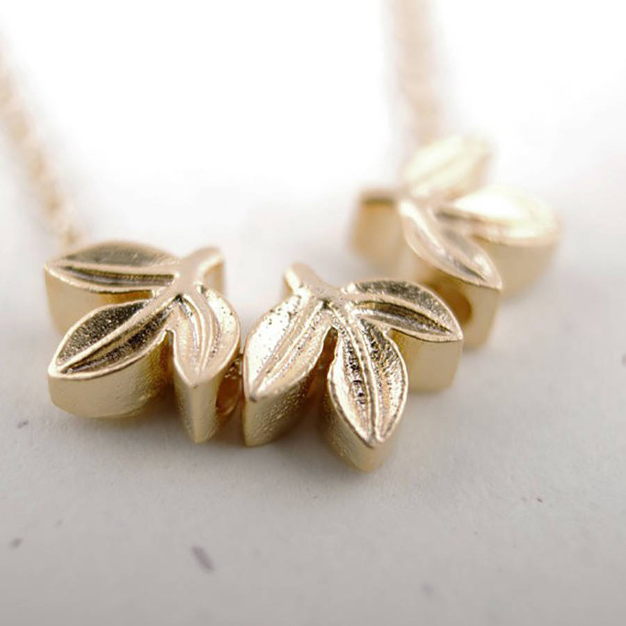 laurel leaf necklace by junk jewels