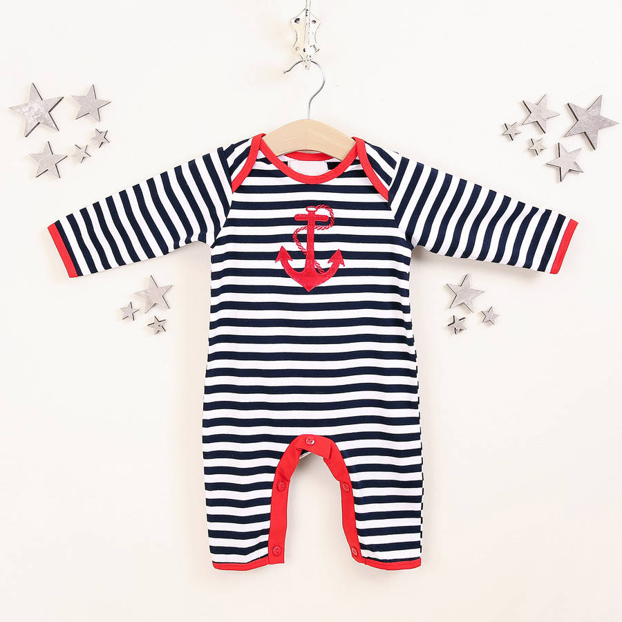 Anchor Nautical Babygrow By Bebe Beau