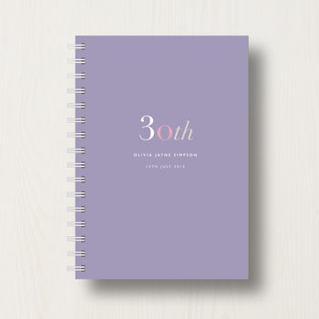 Personalised 30th Birthday Journal Or Guest Book, 8 of 11