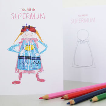 Personalised Super Mum Children's Drawing Keepsake, 5 of 5