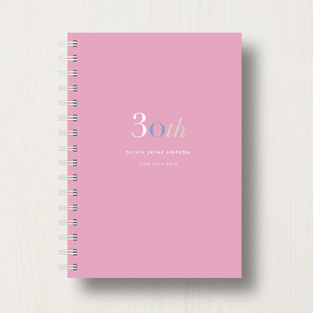 Personalised 30th Birthday Journal Or Guest Book, 10 of 11