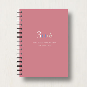 Personalised 30th Birthday Journal Or Guest Book, 7 of 11