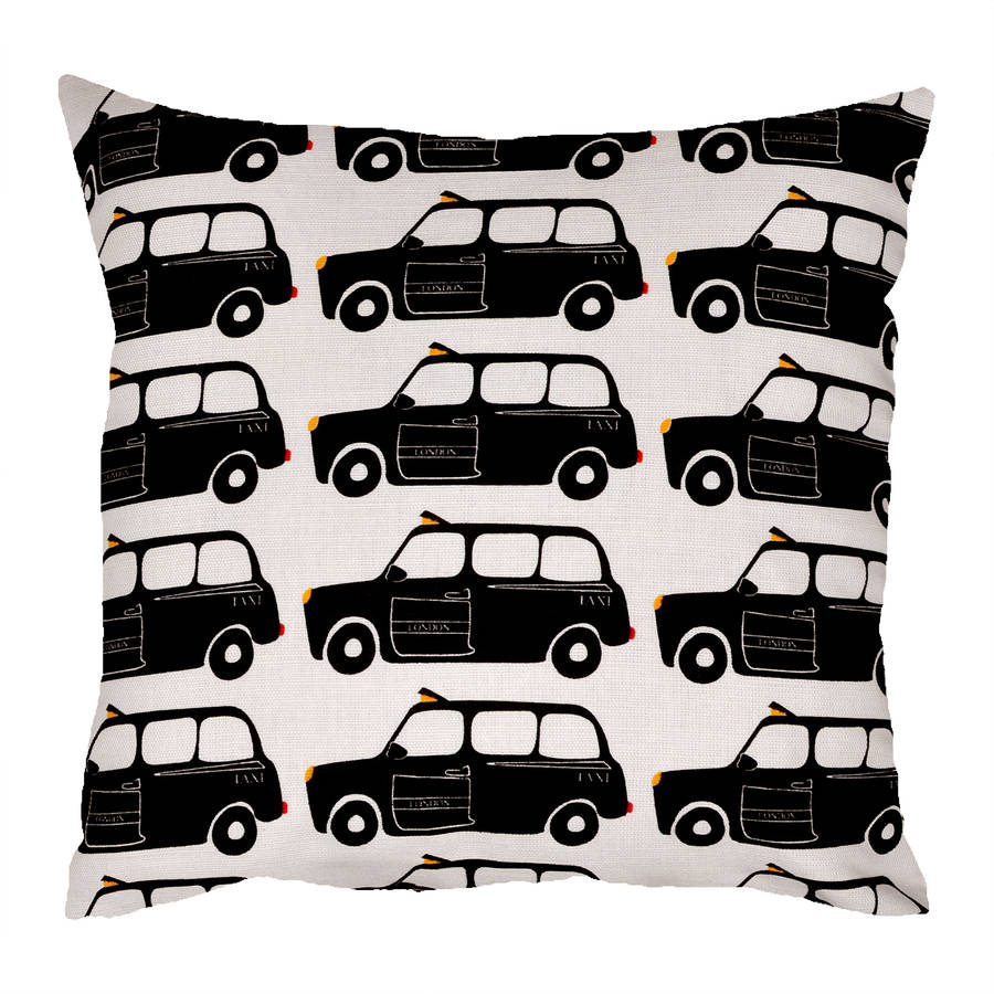 London Black Taxi Cab Cushion By hunkydory home