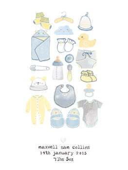 Personalised New Born Baby/Christening Print, 3 of 4