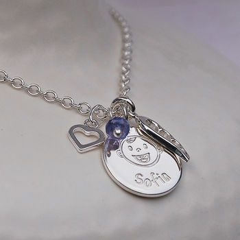 Personalised Silver New Mum Charm Necklace, 3 of 6