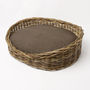 Greywash Oval Rattan Dog Basket And Mattress Set, thumbnail 4 of 8