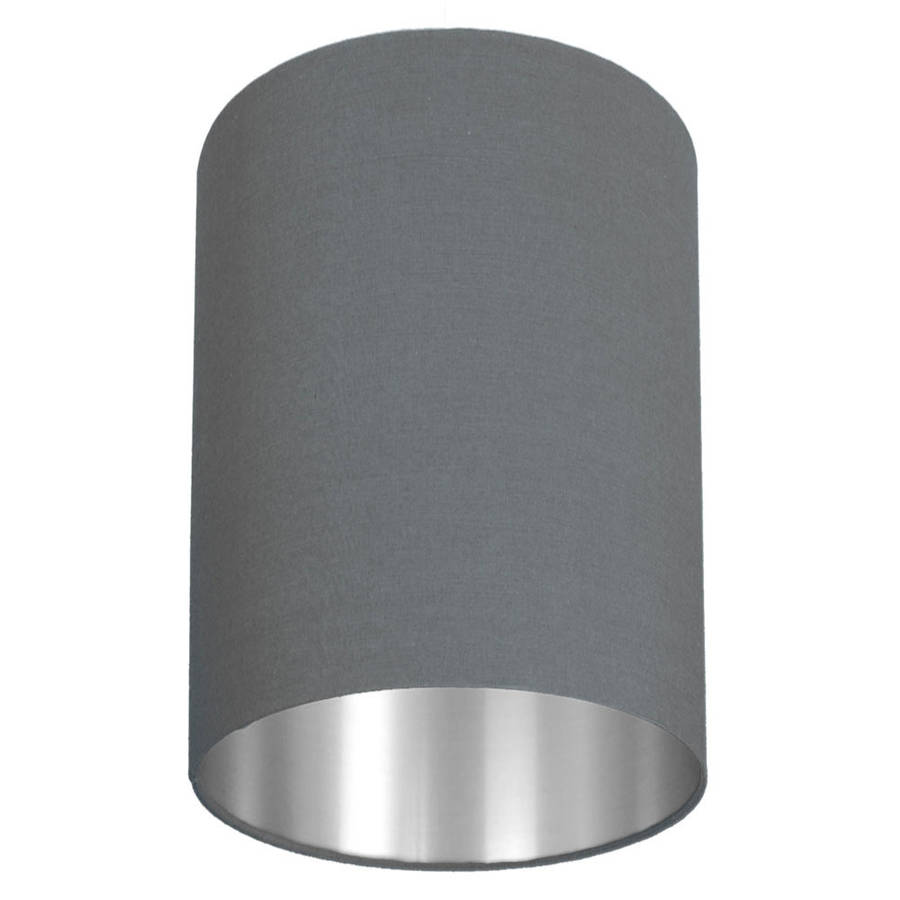 Brushed Silver Lined Lamp Shade 40, Small Cylindrical Lamp Shades