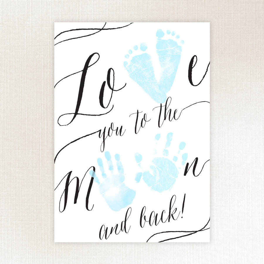 Love You To The Moon Baby Nursery Footprint Keepsake By Lilly Pea Designs Notonthehighstreet Com