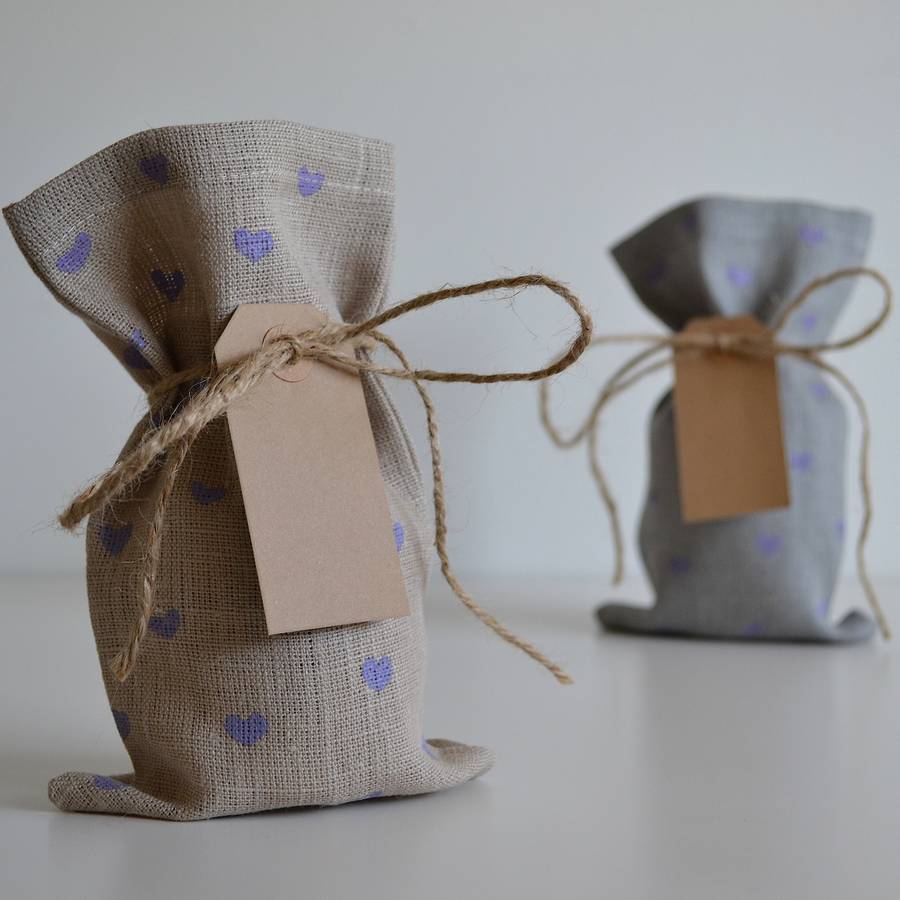 heart pattern jewellery gift bag by linen & lisle