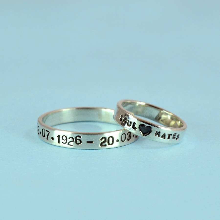 personalised silver text ring by bug notonthehighstreet com personalised silver text ring by bug notonthehighstreet com