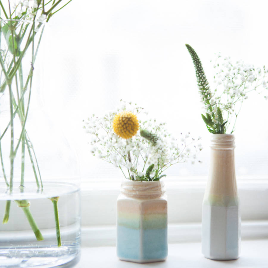 Tropical Mini Vase Jam Jar By Helen Rebecca Ceramics