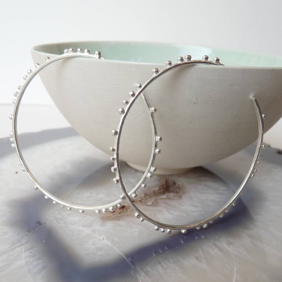 large granulation gypsy hoop earrings by blossoming branch ...