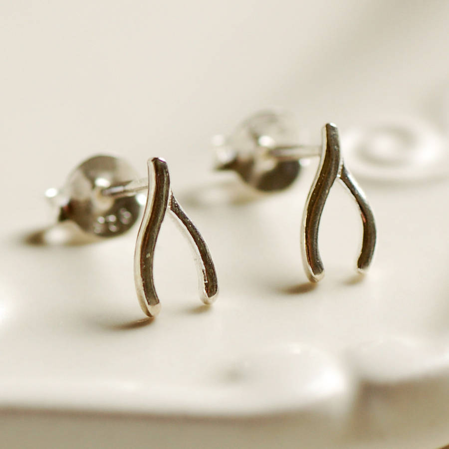 Sterling Silver Wishbone Earrings By Highland Angel Sterling Silver Wishbone Earrings
