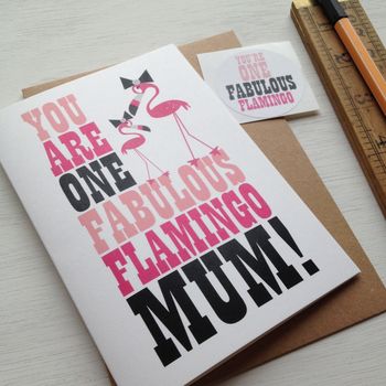 'You're One Fabulous Flamingo' Mothers Day Card, 3 of 5