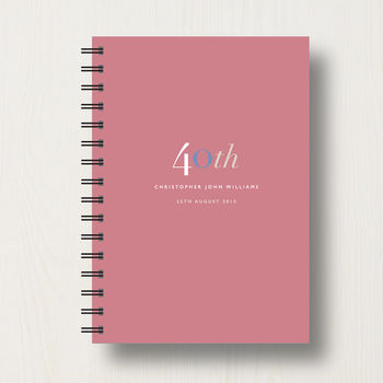 Personalised 40th Birthday Journal Or Guest Book, 9 of 11