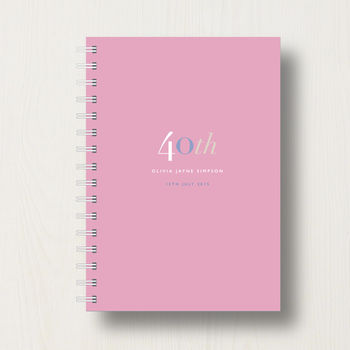 Personalised 40th Birthday Journal Or Guest Book, 8 of 11