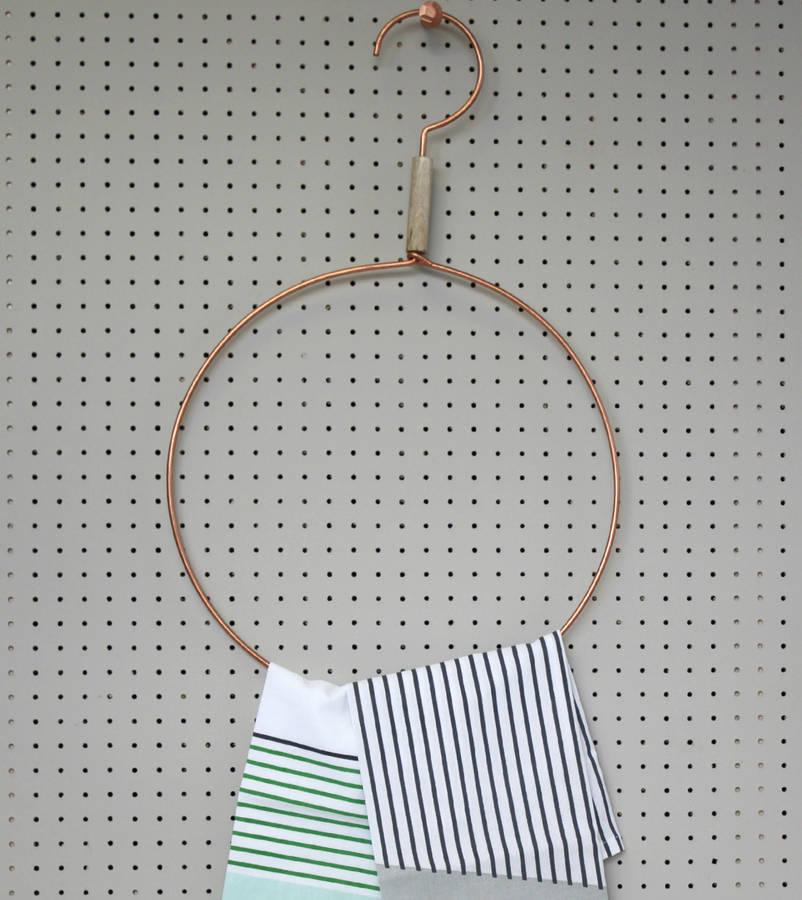 Copper Round Scarf/Towel Hanger By Posh Totty Designs Interiors