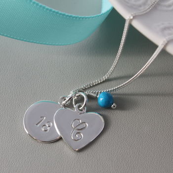 Monogram And Birthstone Silver Necklace, 10 of 11